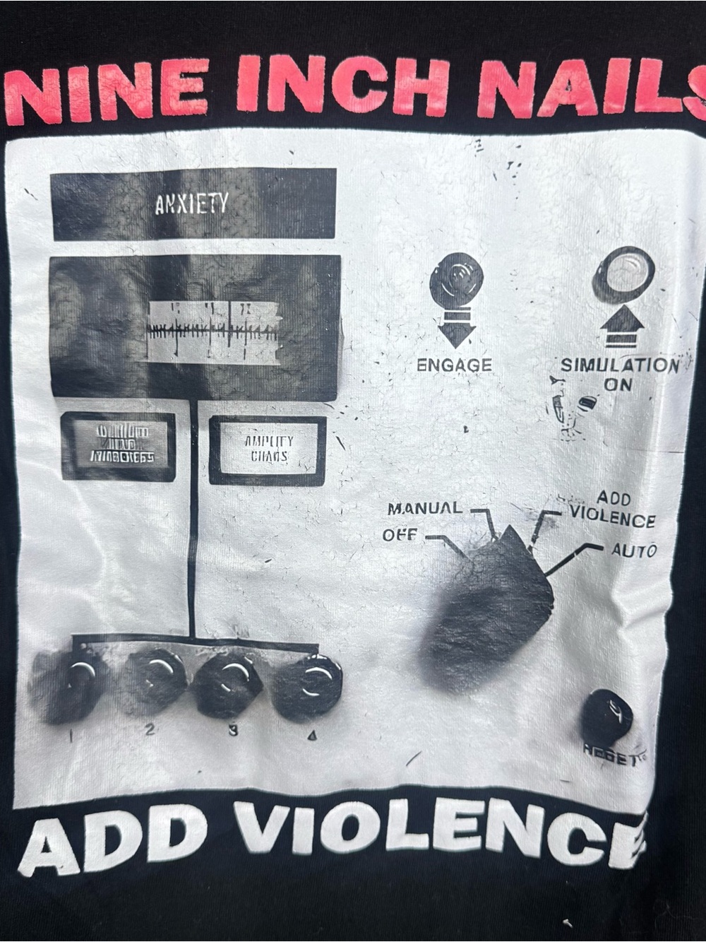 M&T | Nine Inch Nails "Add Violence" Black Graphic Tee Women’s Size Small - Picture 5 of 7